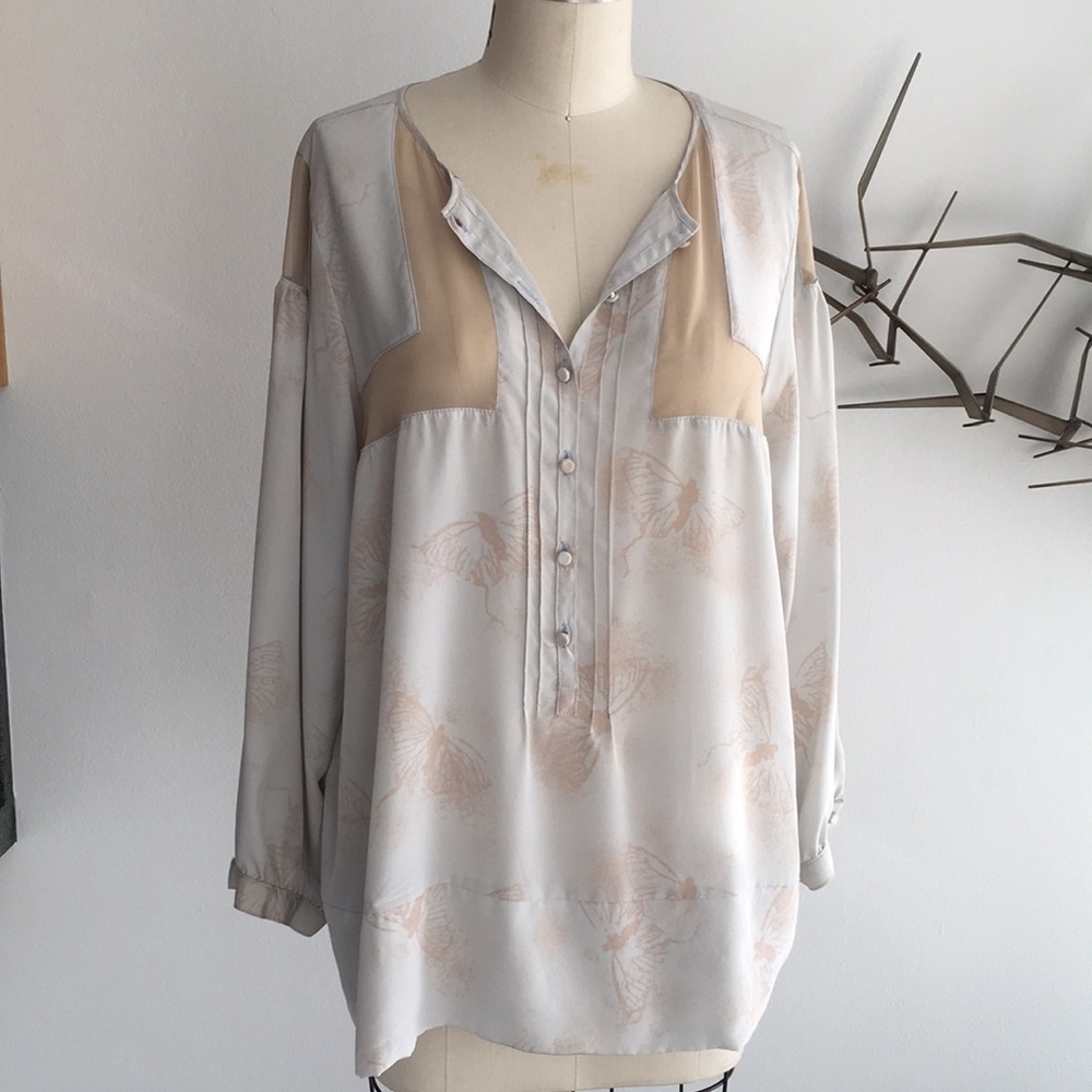NWT Karen zambos silk dragonfly blouse